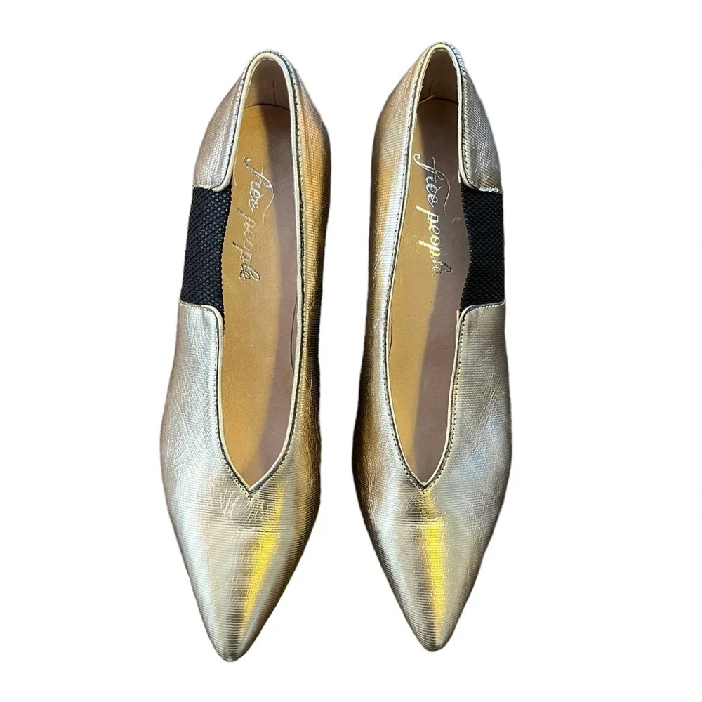 Free People Florence Pumps | Gold & Black | Women’s 38 - Picture 4 of 7
